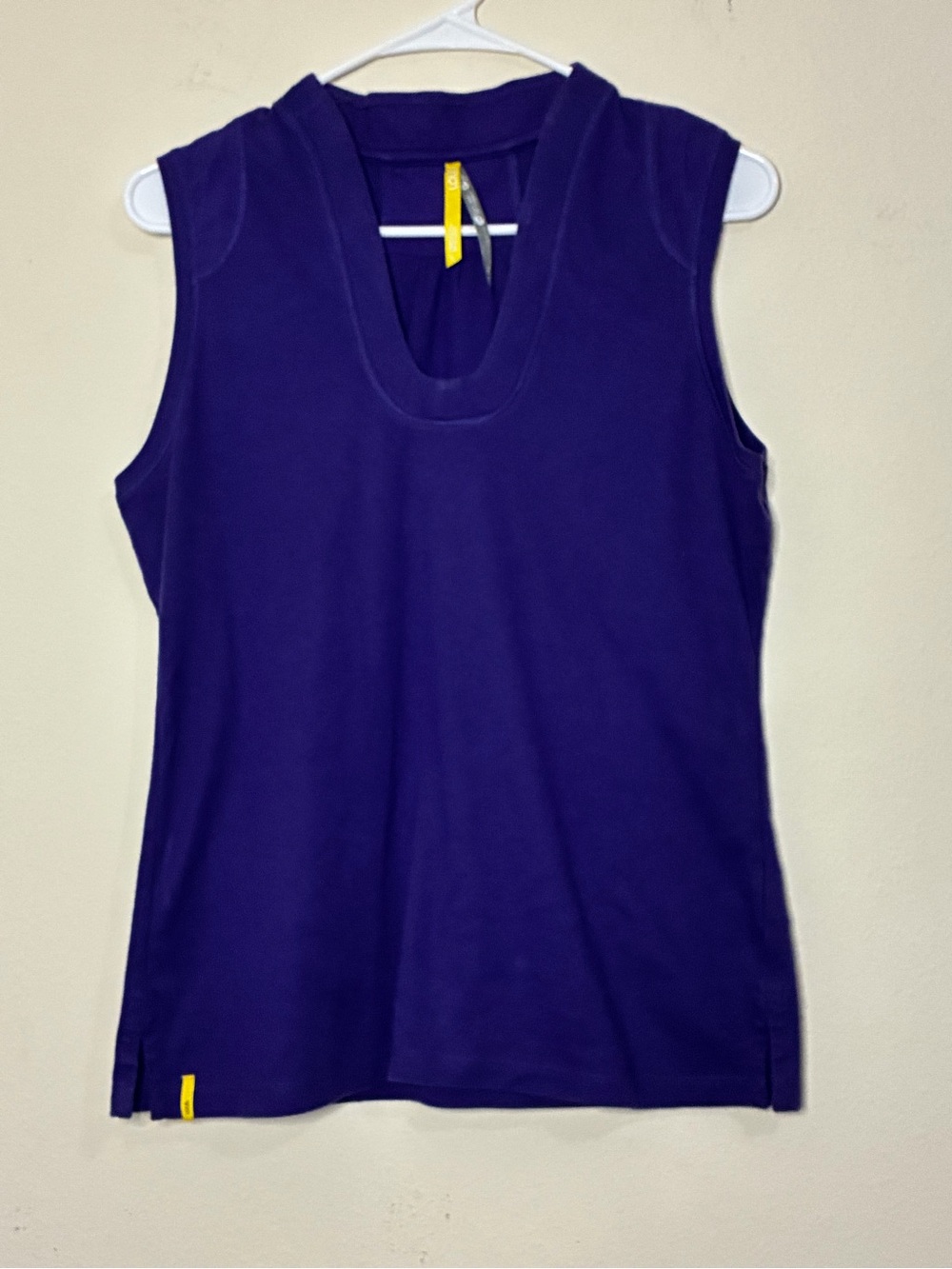 Lole Large Women's Solid Purple Organic Cotton Tank Top Blouse Knit